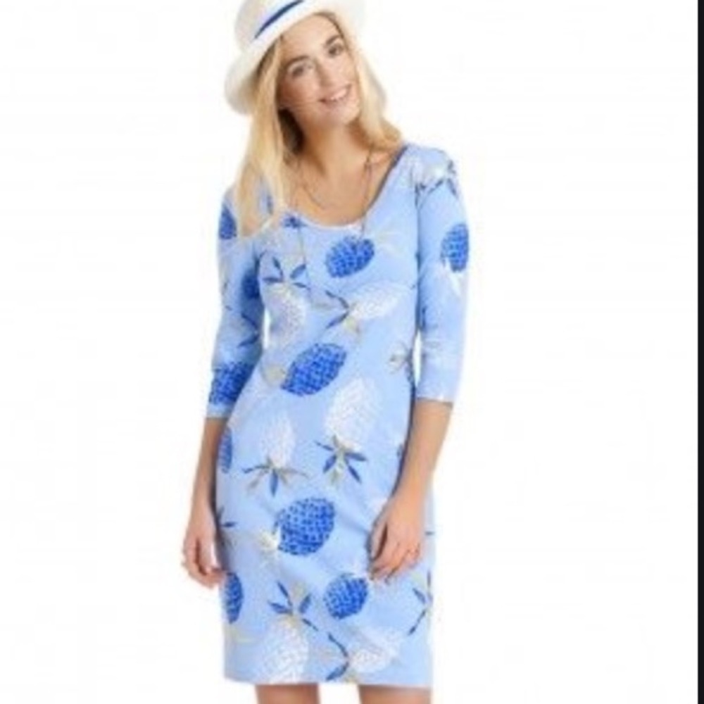 Persifor Kilpatrick Dress- Pineapples Athens Blue